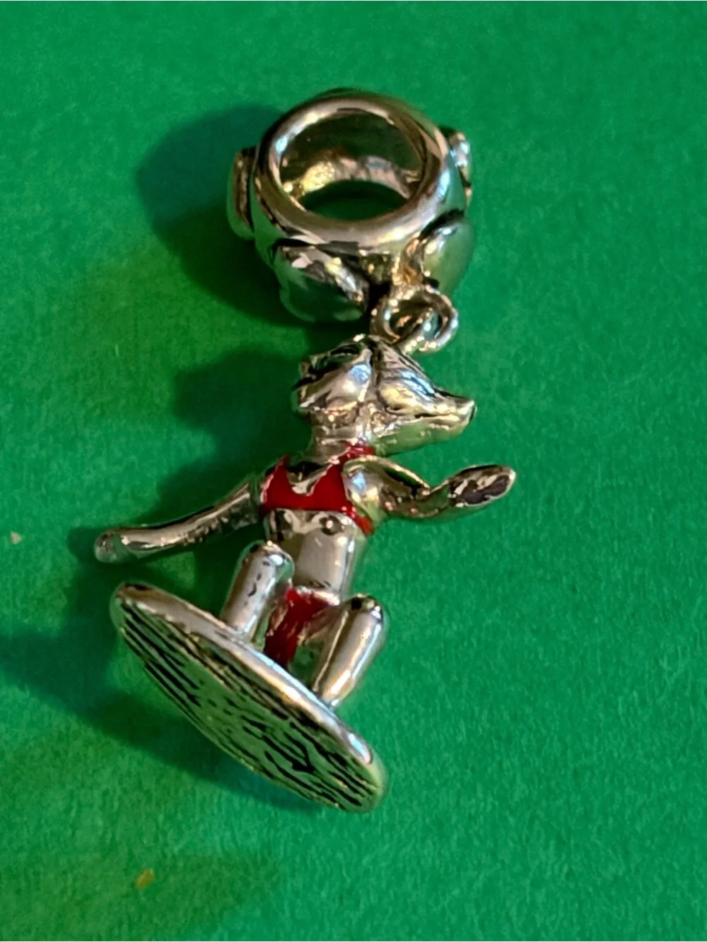 Silver Surfer Girl Charm with Red Bikini